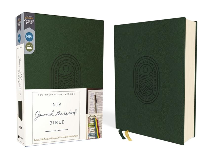 Vorderes Coverbild Niv, Journal the Word Bible (Perfect for Note-Taking), Leathersoft, Green, Red Letter, Comfort Print