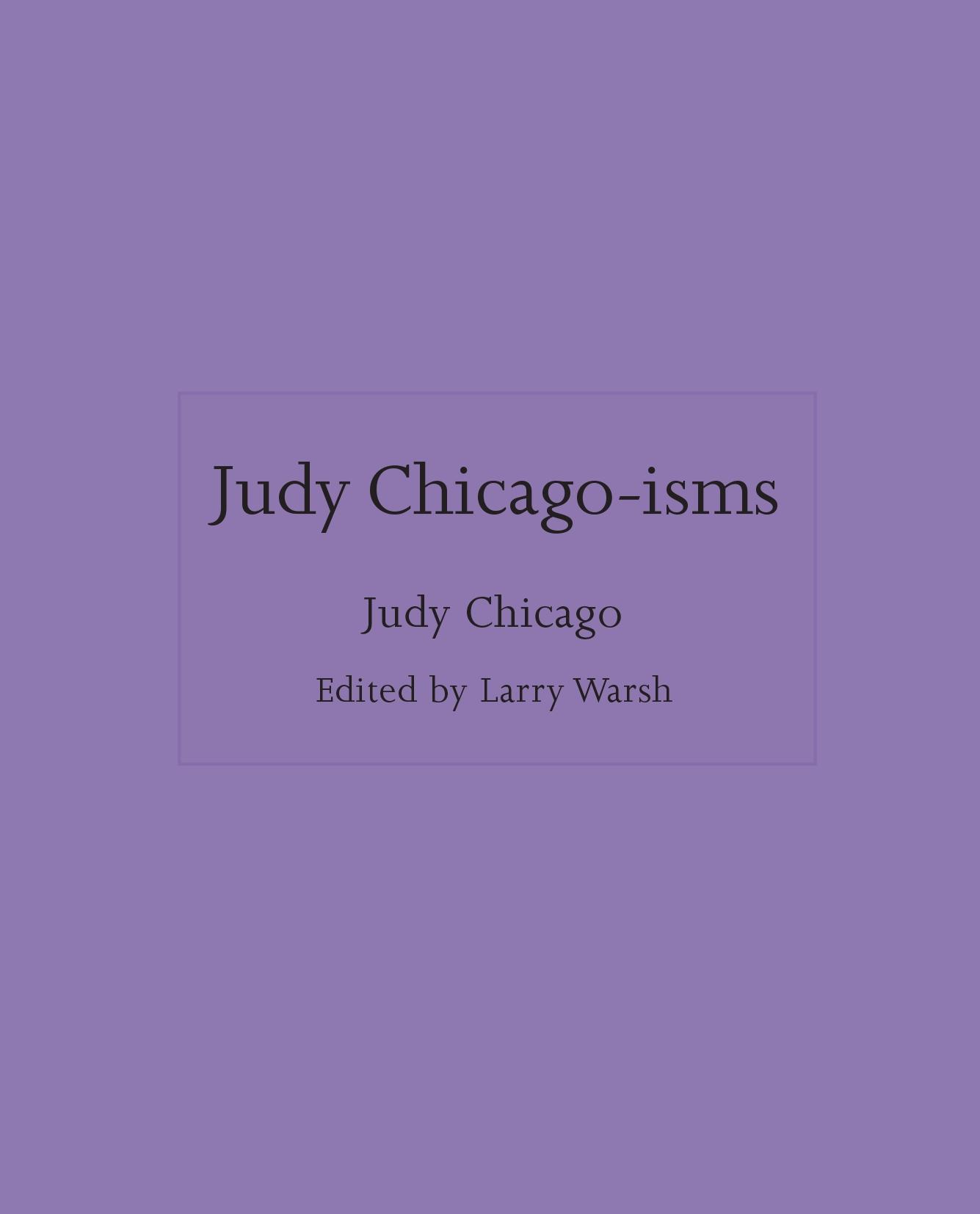 Vorderes Coverbild Judy Chicago-Isms