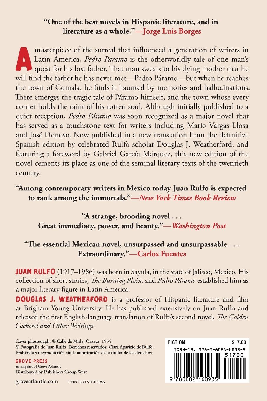 Rückseitencover Pedro Páramo