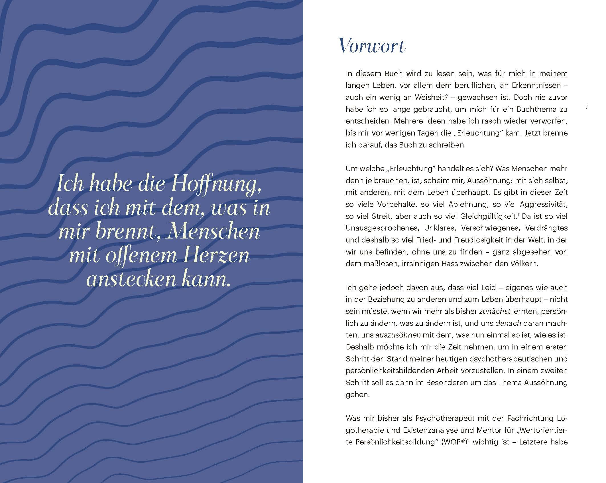 Beispielinhalt (Bild) Aussöhnung mit uns selbst und dem unvollkommenen Leben