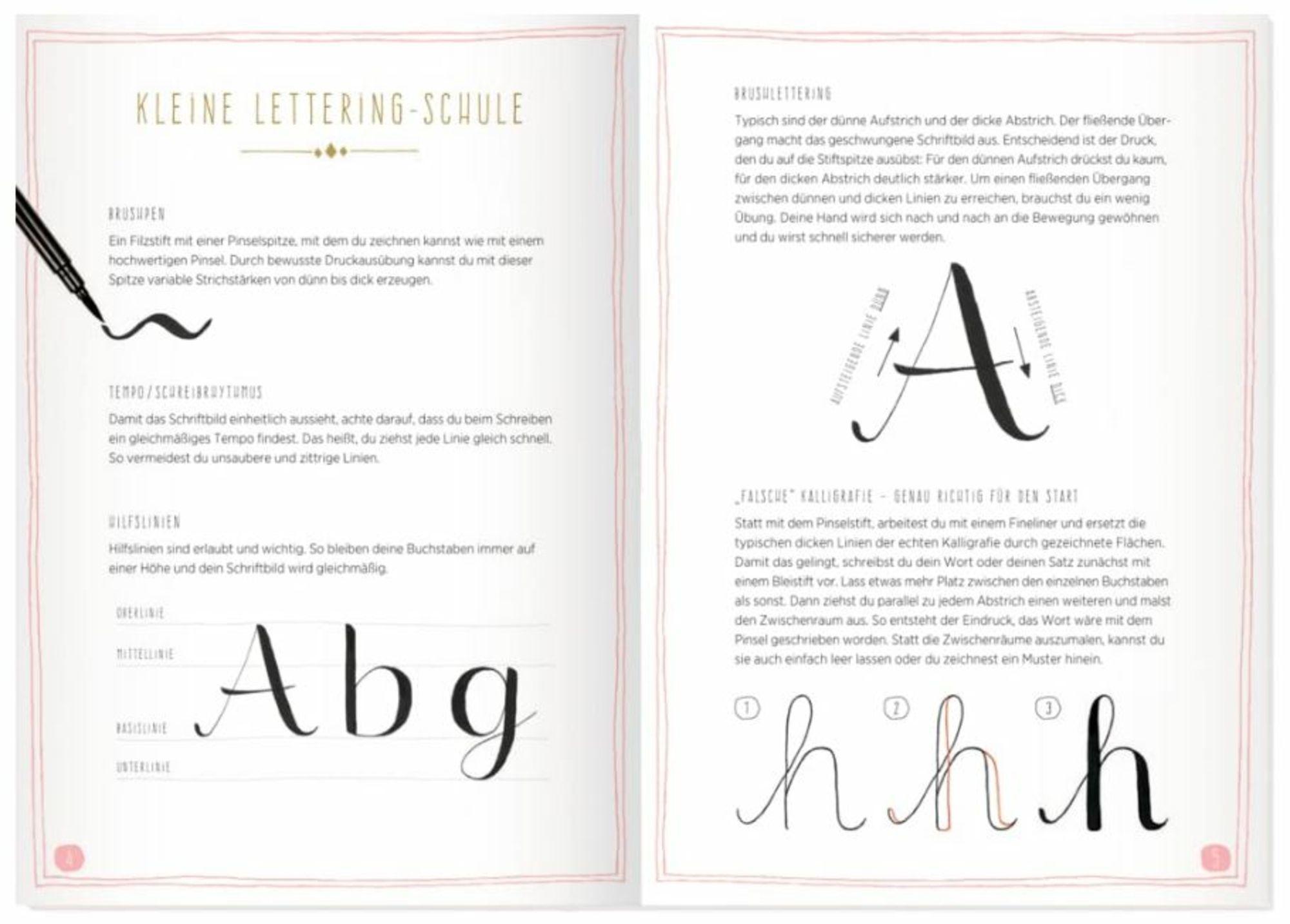 Beispielinhalt (Bild) Mein Handlettering Starter-Set