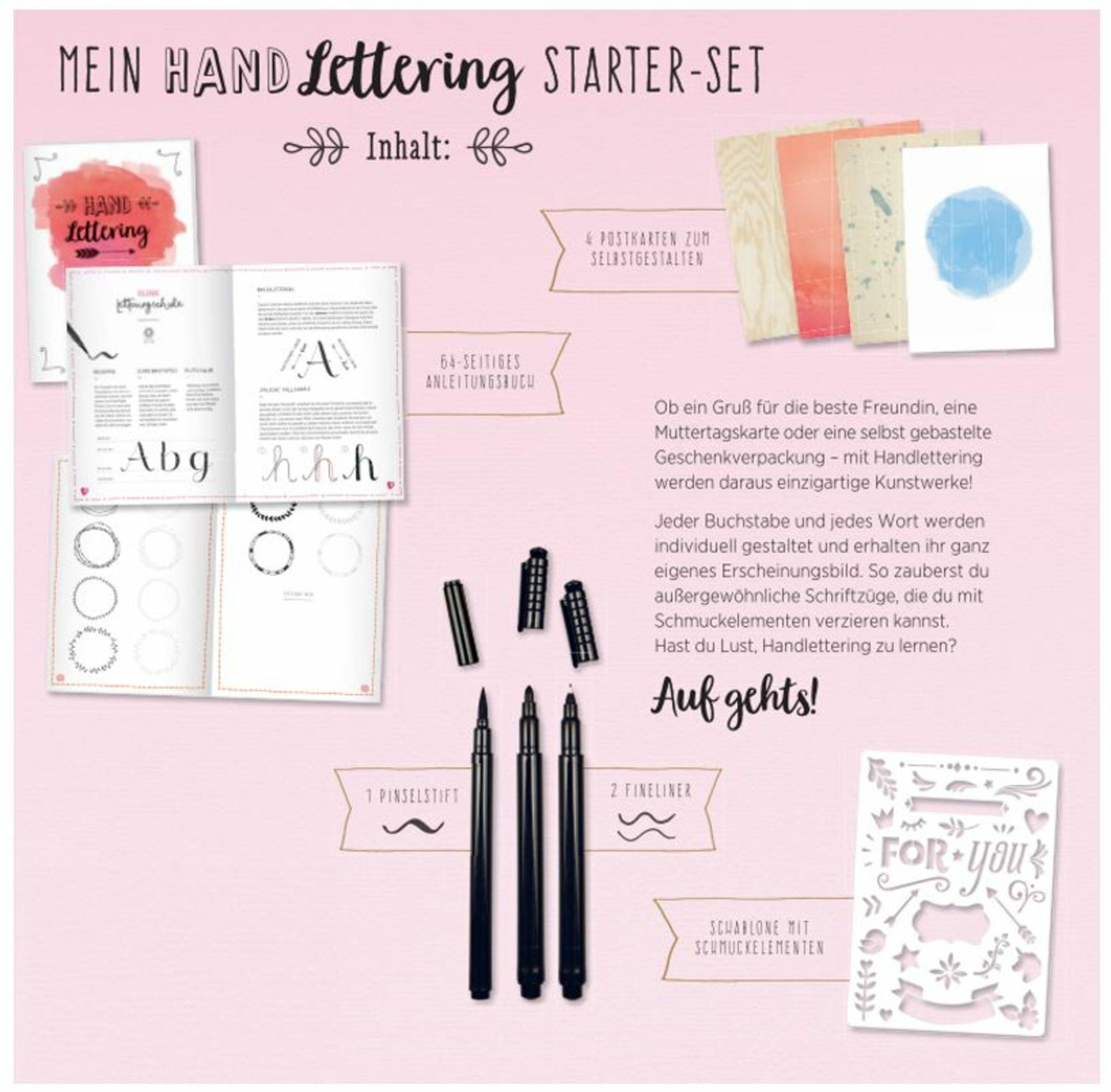 Beispielinhalt (Bild) Mein Handlettering Starter-Set