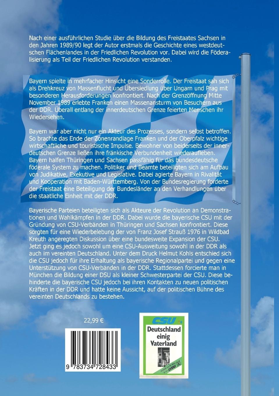 Rückseitencover Bayern in der Friedlichen Revolution 1989/90