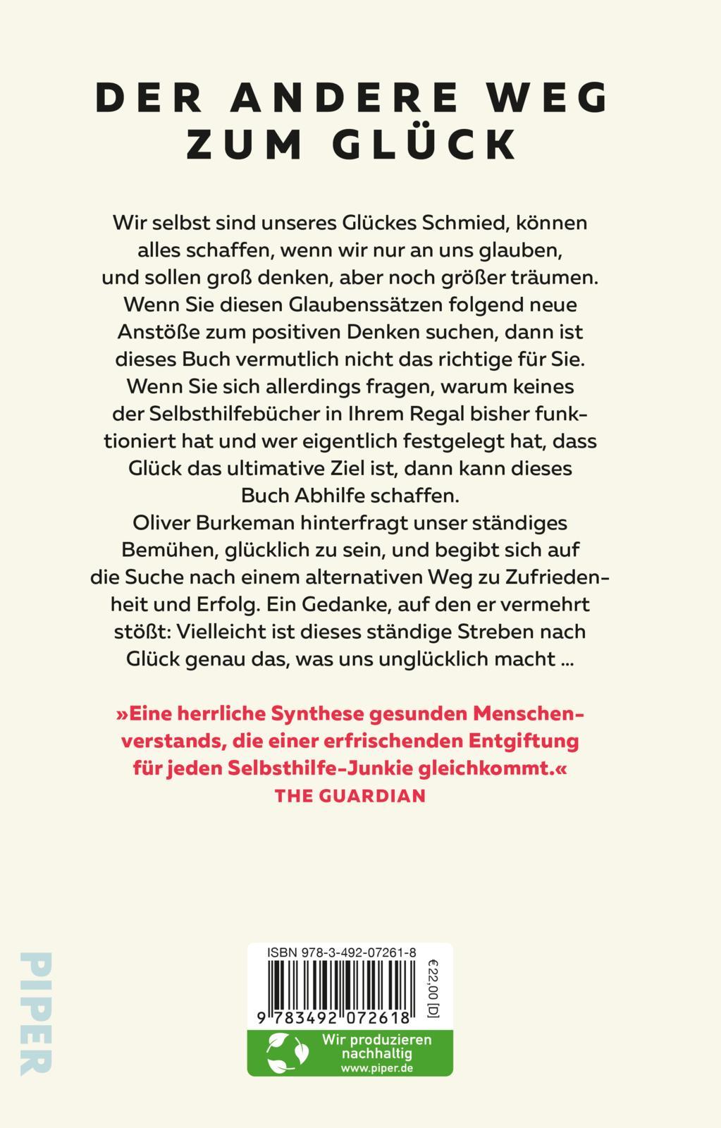 Rückseitencover Das Glück ist mit den Realisten