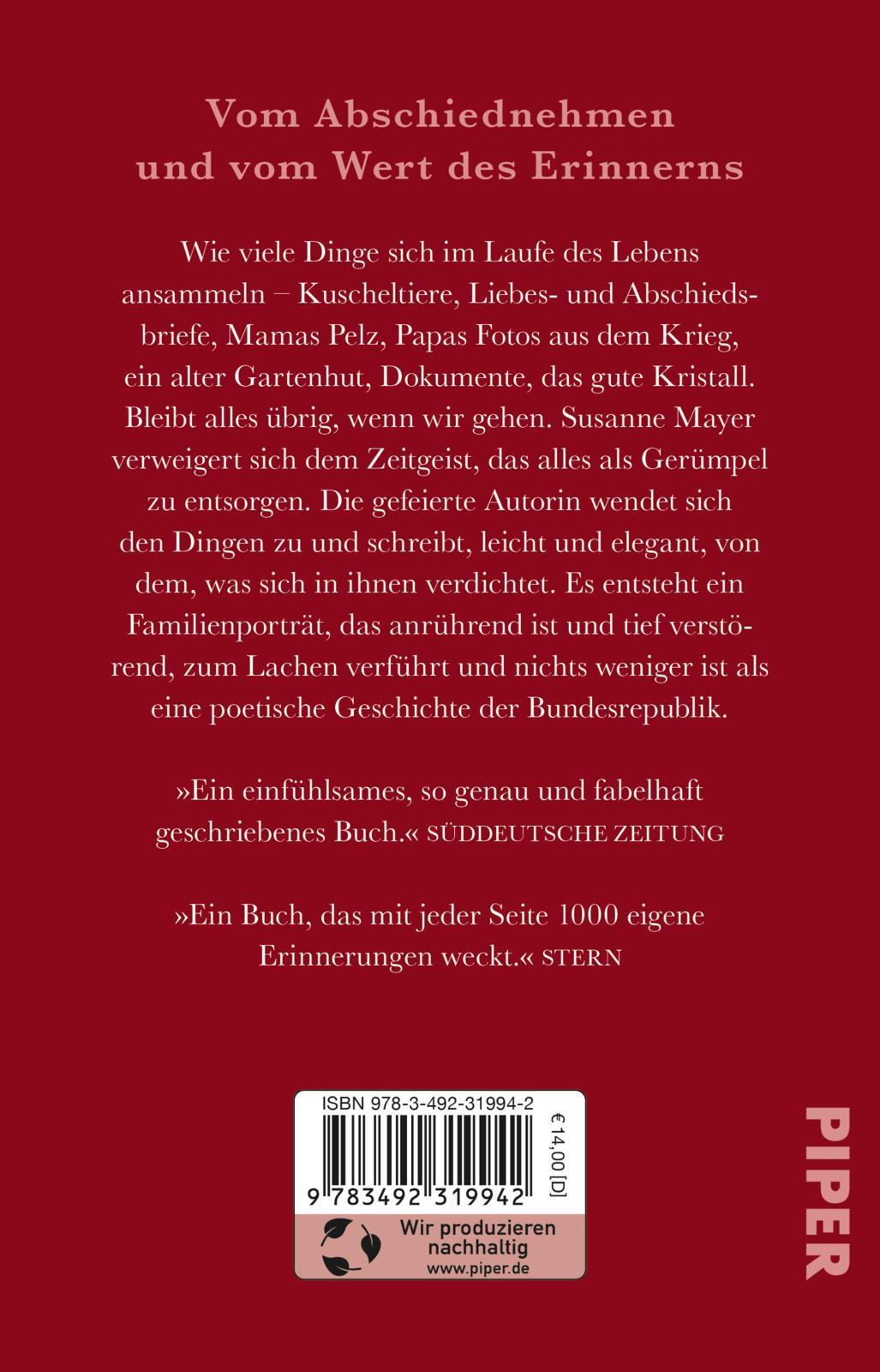 Rückseitencover Die Dinge unseres Lebens