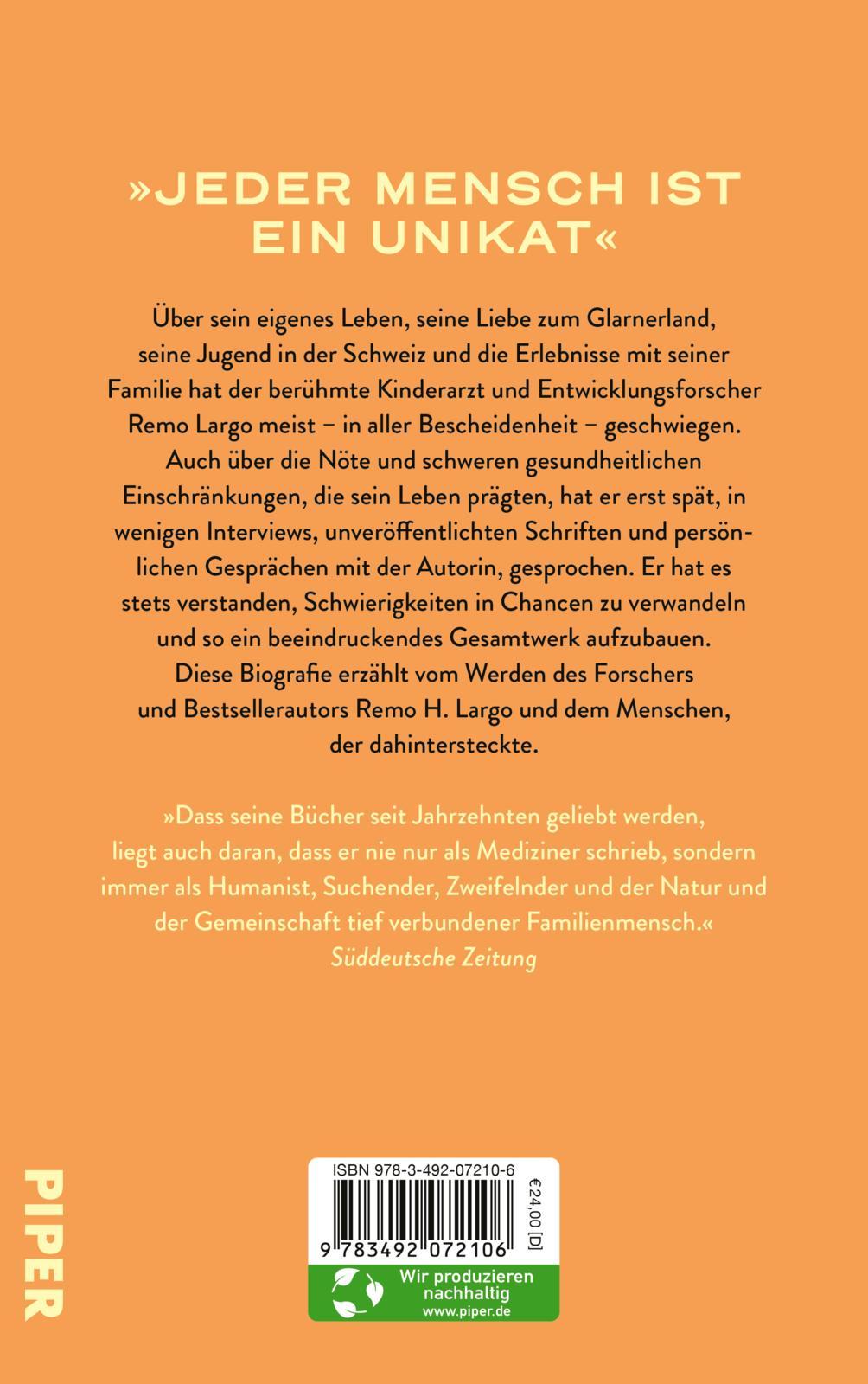 Rückseitencover Remo Largo - Ein Leben für die Kinder