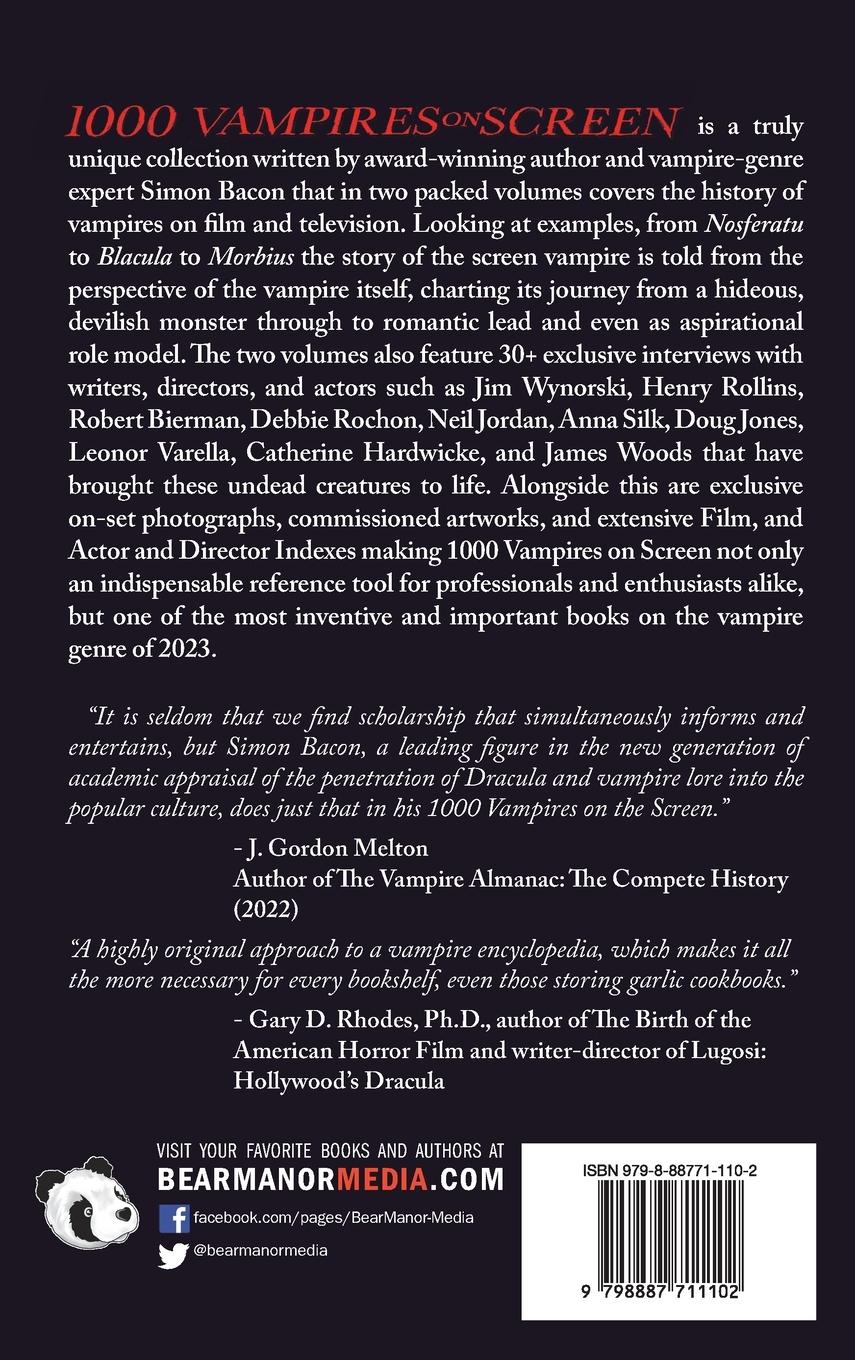 Rückseitencover 1000 Vampires on Screen, Vol. 1 (hardback)