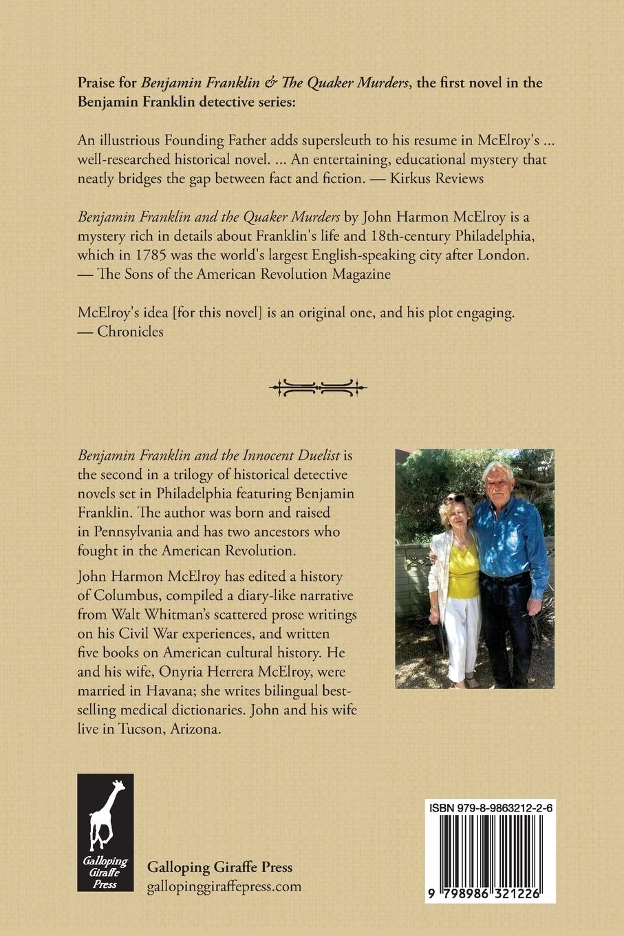 Rückseitencover Benjamin Franklin & The Innocent Duelist