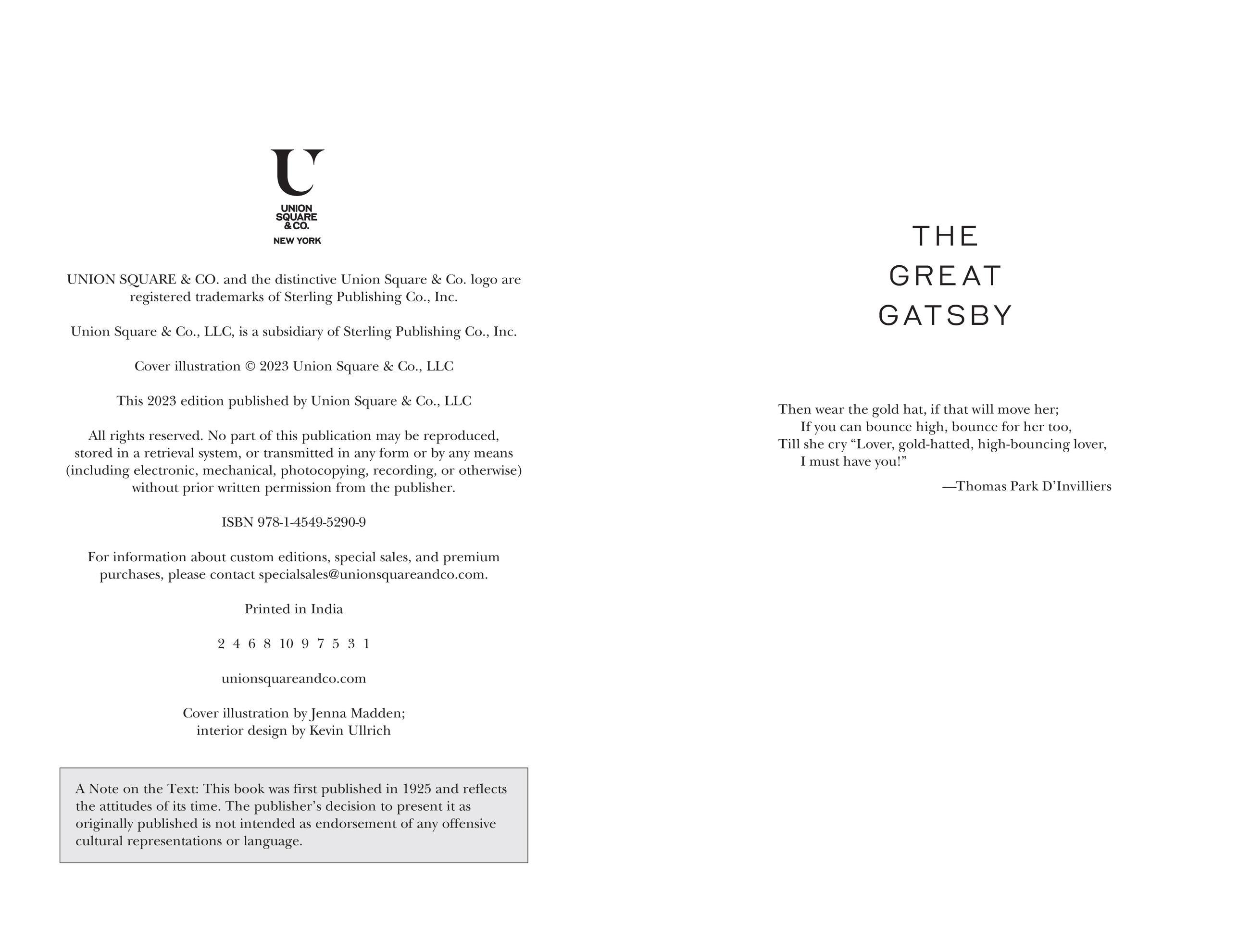 Beispielinhalt (Bild) The Great Gatsby (Special Edition)