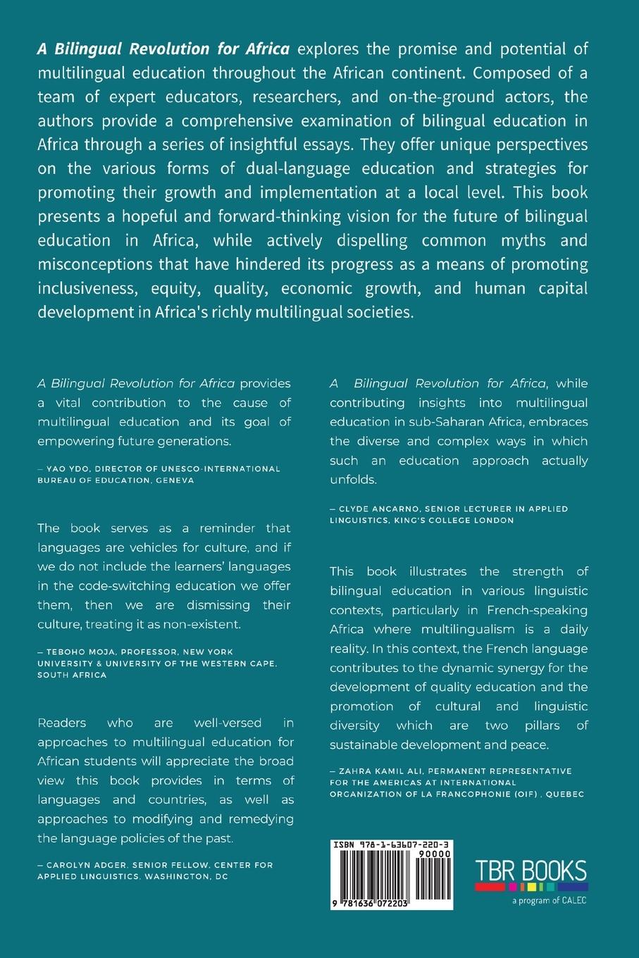 Rückseitencover A Bilingual Revolution for Africa