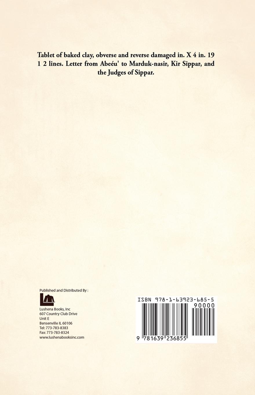 Rückseitencover The Letters and Inscriptions of Hammurabi King of Babylon, About B. C. 2200