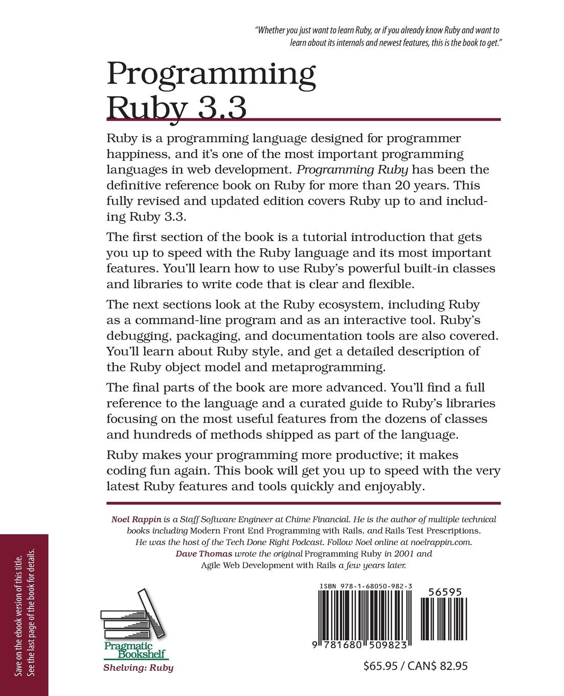 Rückseitencover Programming Ruby 3.3