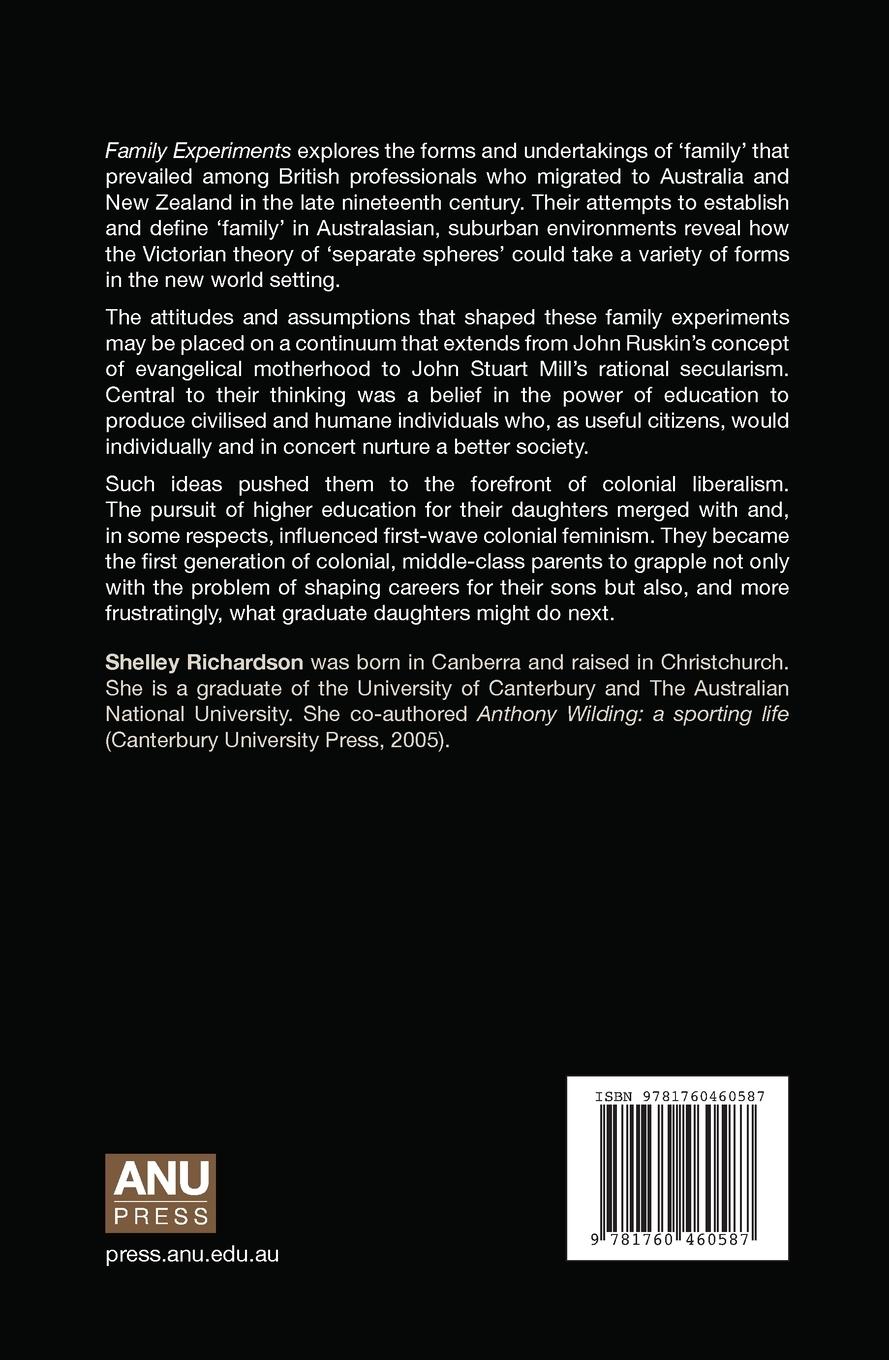 Rückseitencover Family Experiments: Middle-class, professional families in Australia and New Zealand c. 1880-1920