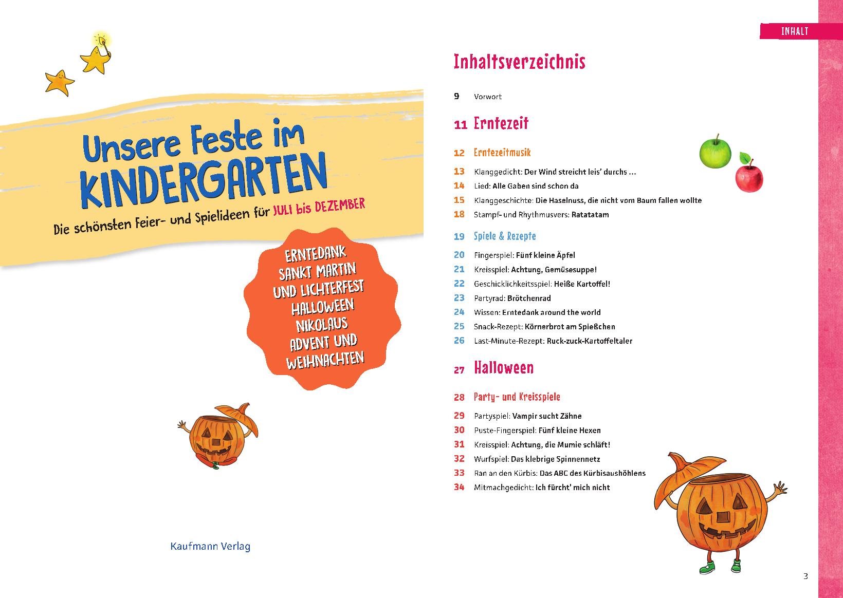 Beispielinhalt (Bild) Unsere Feste im Kindergarten - Die schönsten Feier- und Spielideen für Juli bis Dezember