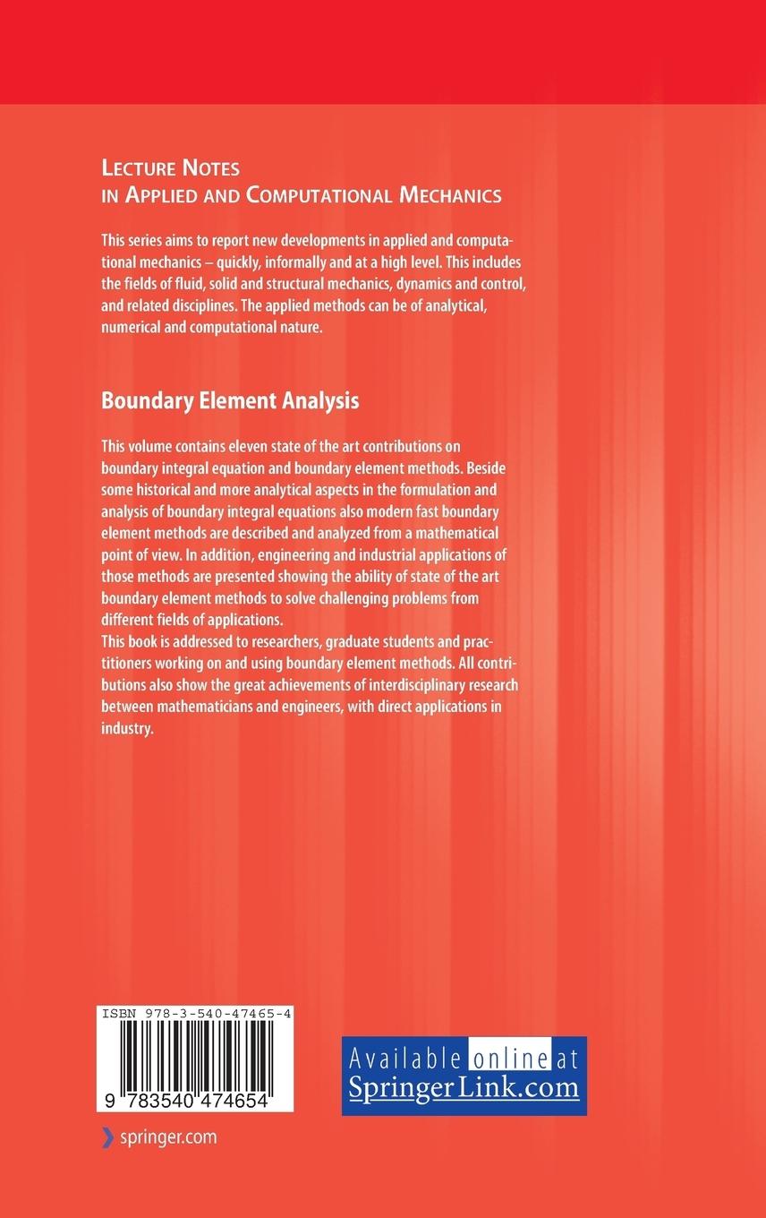 Rückseitencover Boundary Element Analysis