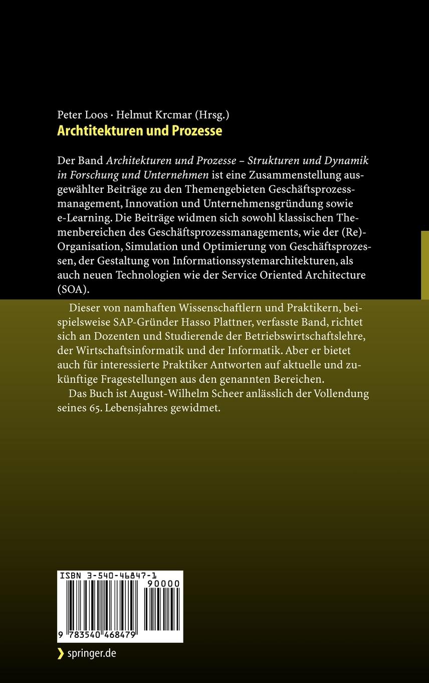 Rückseitencover Architekturen und Prozesse