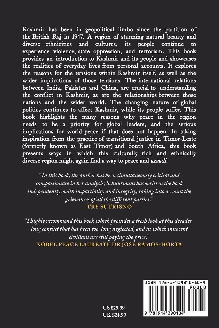 Rückseitencover Azaadi, Freedom and Change in Kashmir