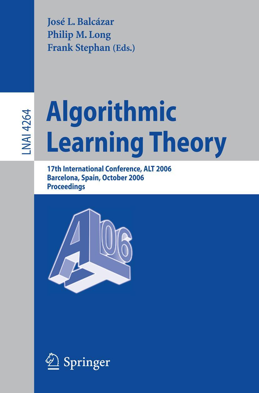 Vorderes Coverbild Algorithmic Learning Theory