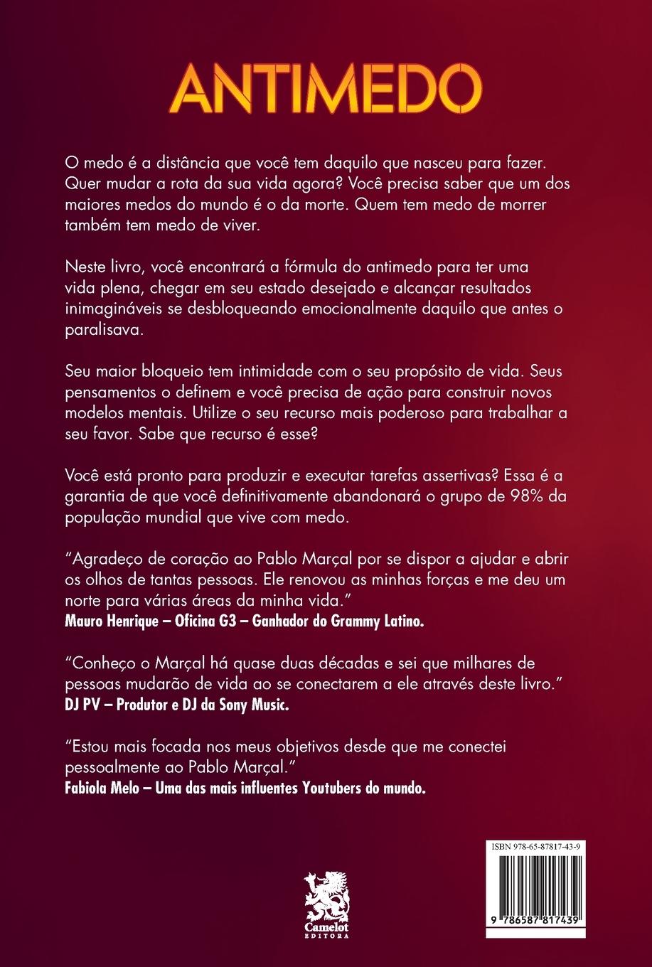 Rückseitencover Antimedo - Pablo Marçal