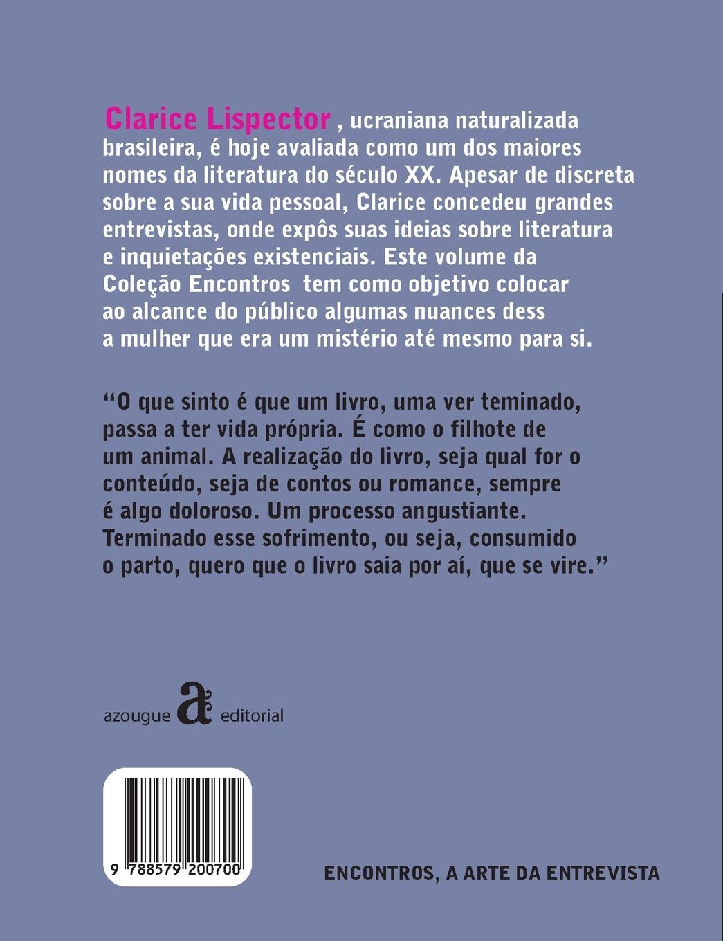 Rückseitencover Clarice Lispector - Encontros