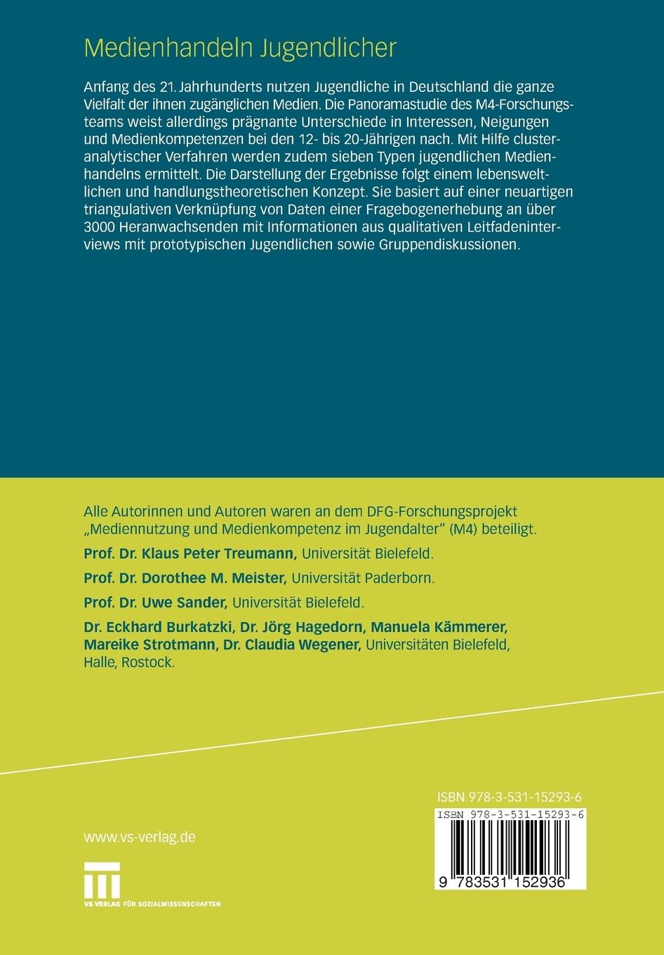 Rückseitencover Medienhandeln Jugendlicher