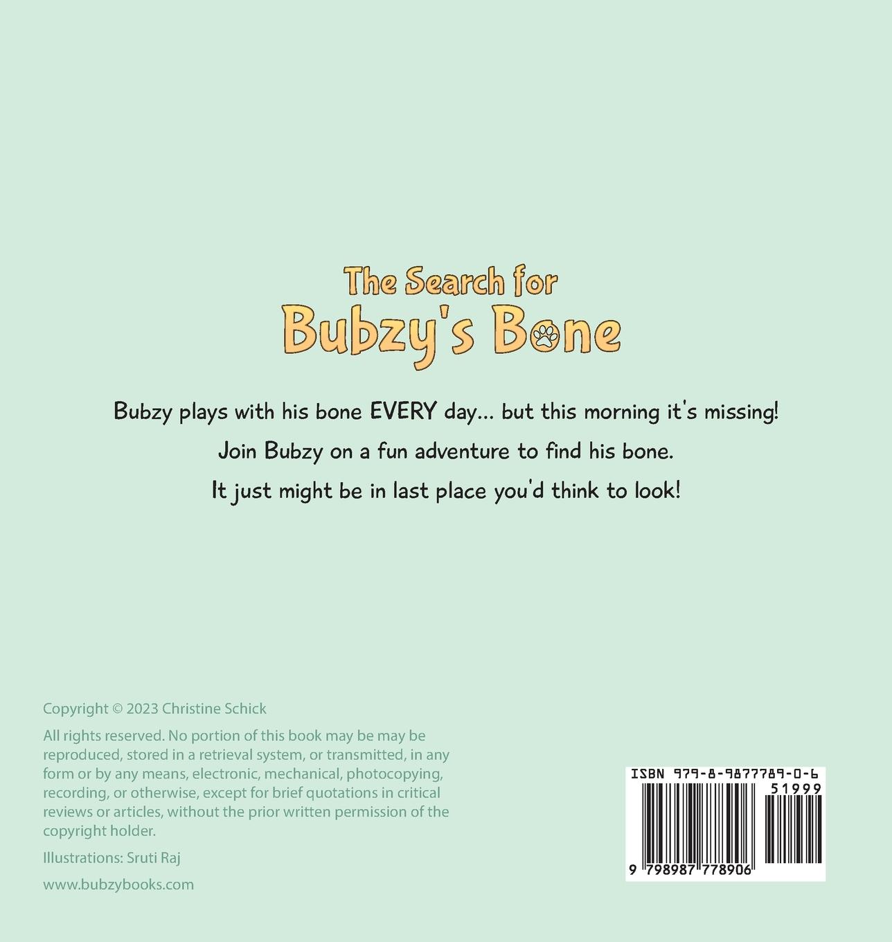 Rückseitencover The Search for Bubzy's Bone