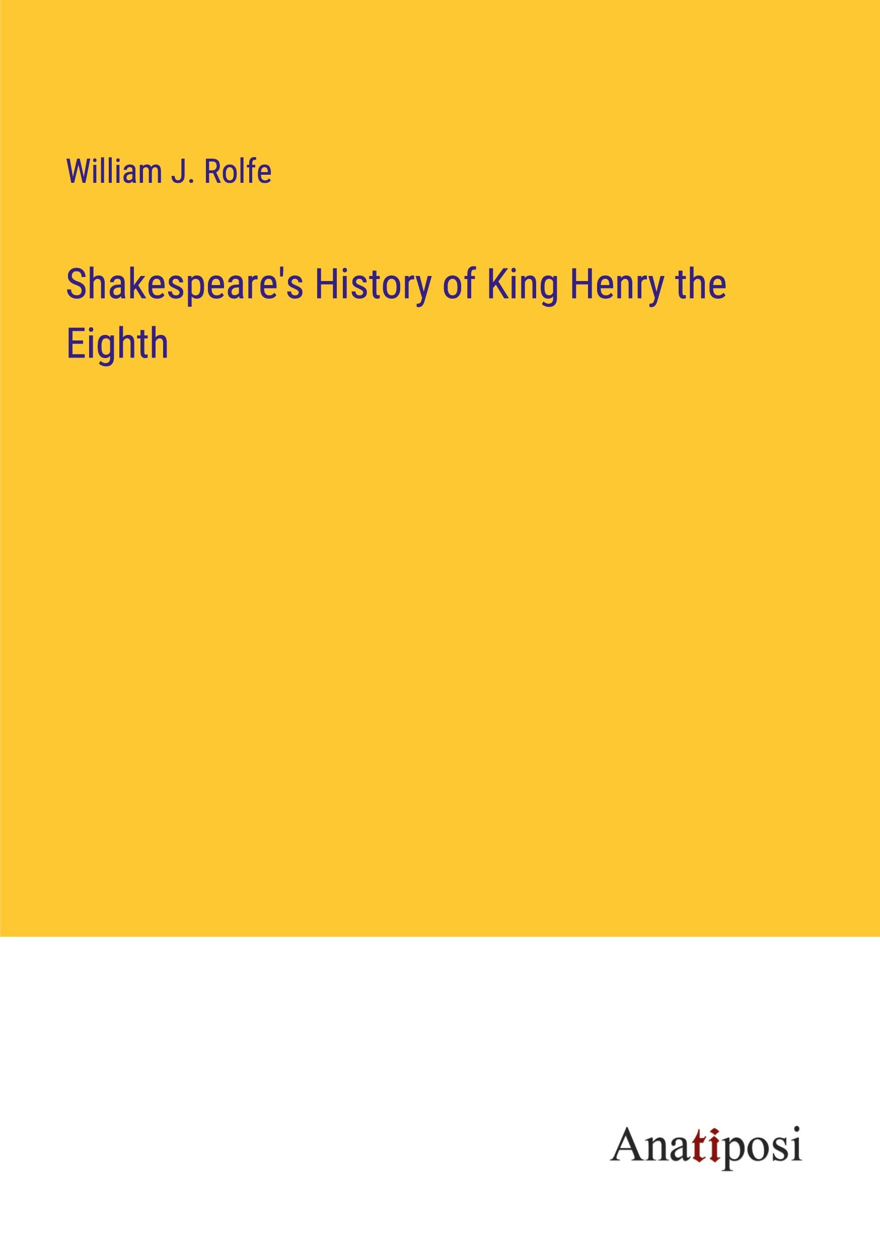 Vorderes Coverbild Shakespeare's History of King Henry the Eighth