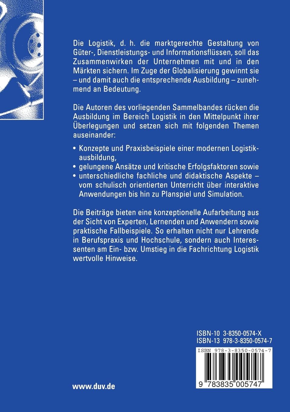 Rückseitencover Ausbildung in der Logistik