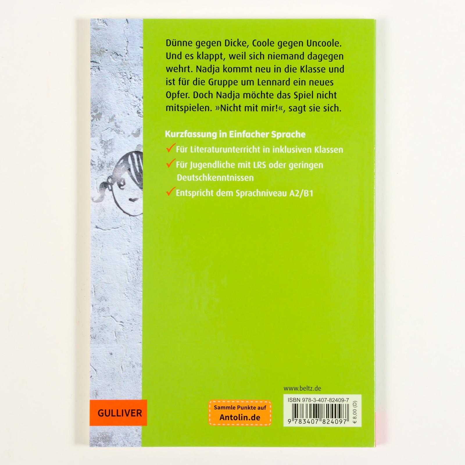 Rückseitencover Kurzfassung in Einfacher Sprache. Nicht mit mir!