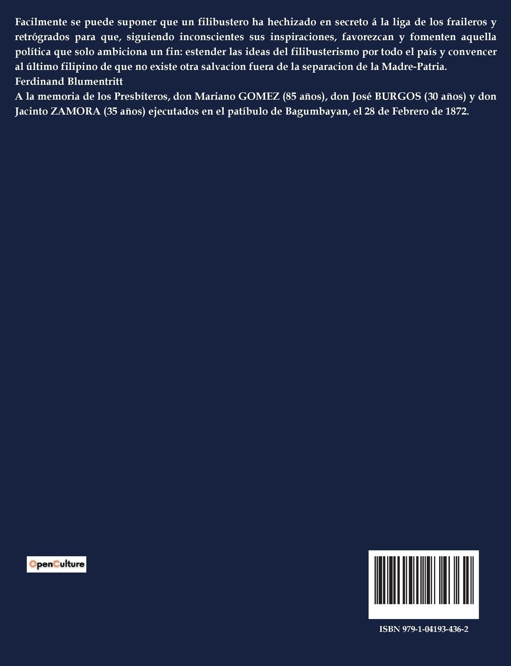 Rückseitencover EL FILIBUSTERISMO