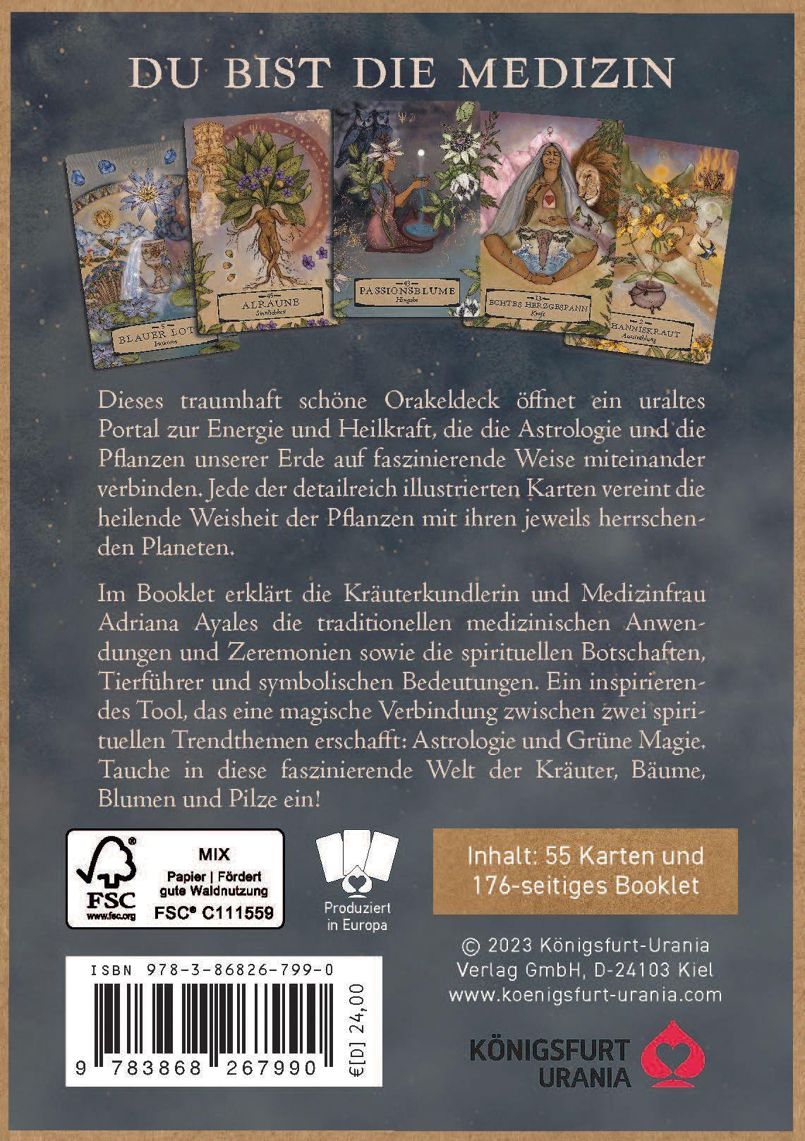 Beispielinhalt (Bild) Herbal Astrology Orakel: 55 Karten mit Botschaften und Anleitungen
