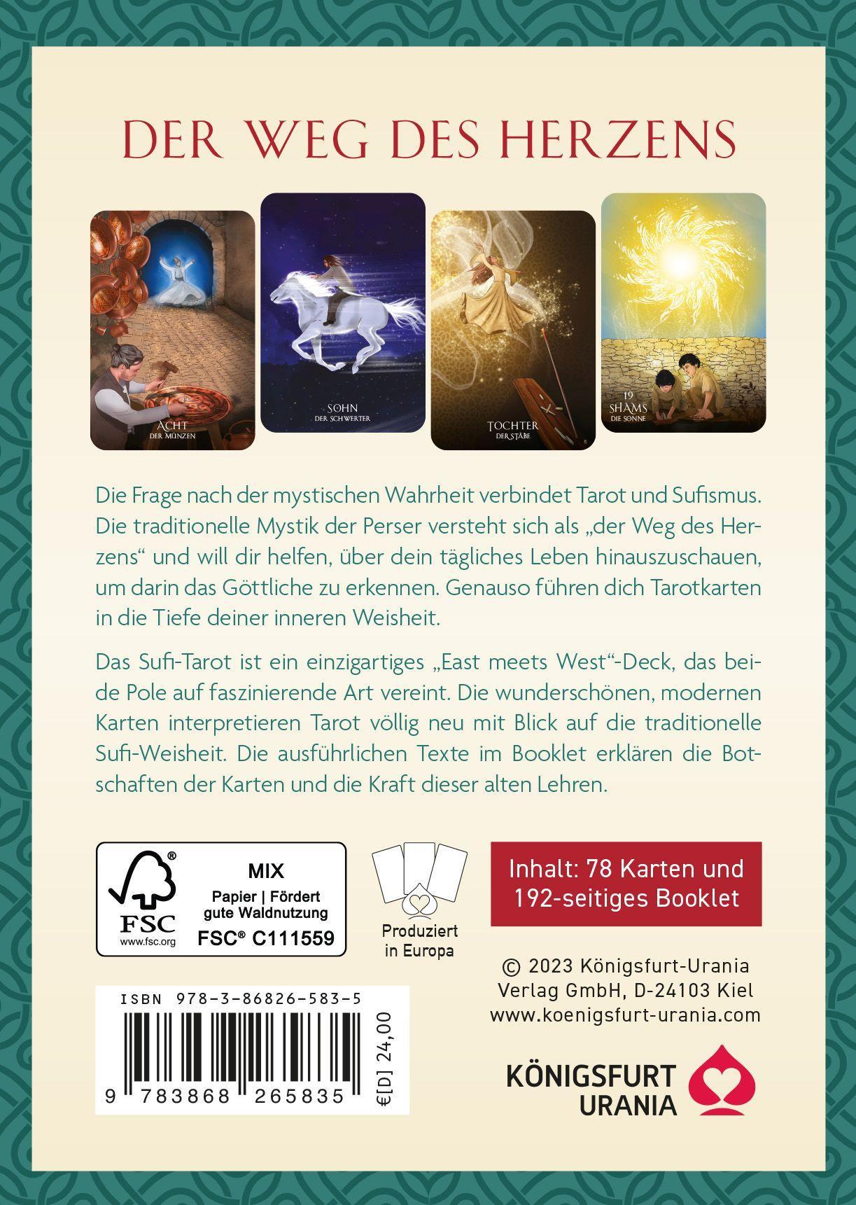 Beispielinhalt (Bild) Sufi-Tarot - Der Weg des Herzens: 78 Tarotkarten mit Anleitung