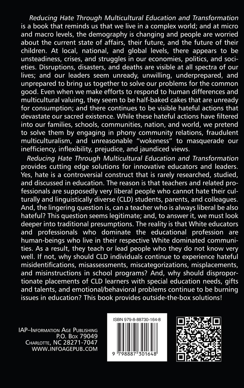 Rückseitencover Reducing Hate Through Multicultural Education and Transformation