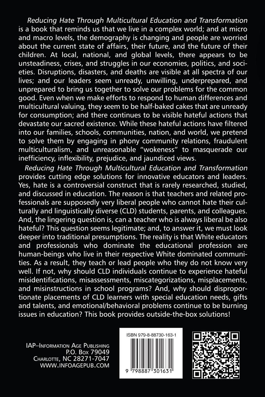 Rückseitencover Reducing Hate Through Multicultural Education and Transformation