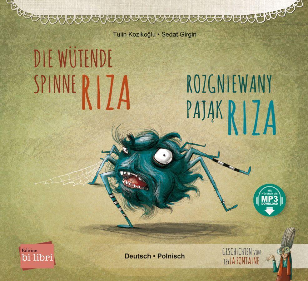 Vorderes Coverbild Die wütende Spinne Riza (Deutsch-Polnisch)