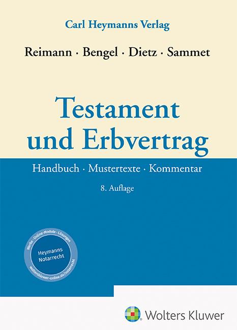 Vorderes Coverbild Testament und Erbvertrag