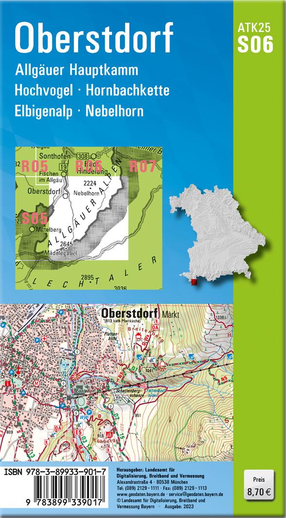 Rückseitencover Oberstdorf 1:25 000