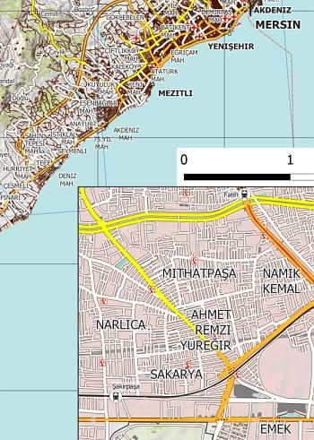 Beispielinhalt (Bild) Adana - Topographische Reisekarte 1:250.000 Türkei (Blatt 10)