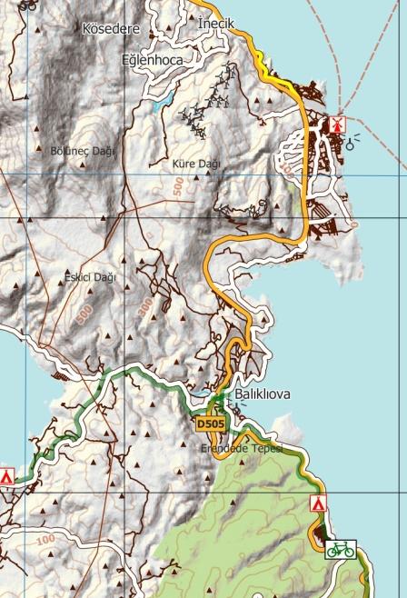 Beispielinhalt (Bild) Izmir - Topographische Reisekarte 1:250.000 Türkei (Blatt 5)