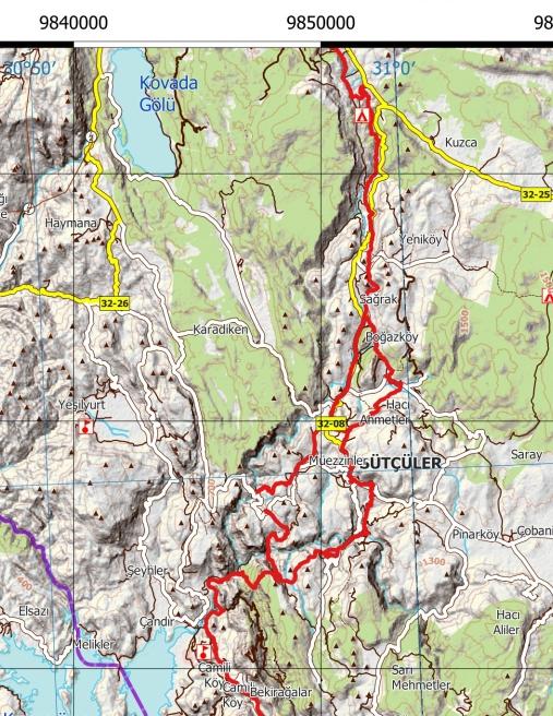 Beispielinhalt (Bild) Antalya - Alanya - Topographische Reisekarte 1:250.000 Türkei (Blatt 8)