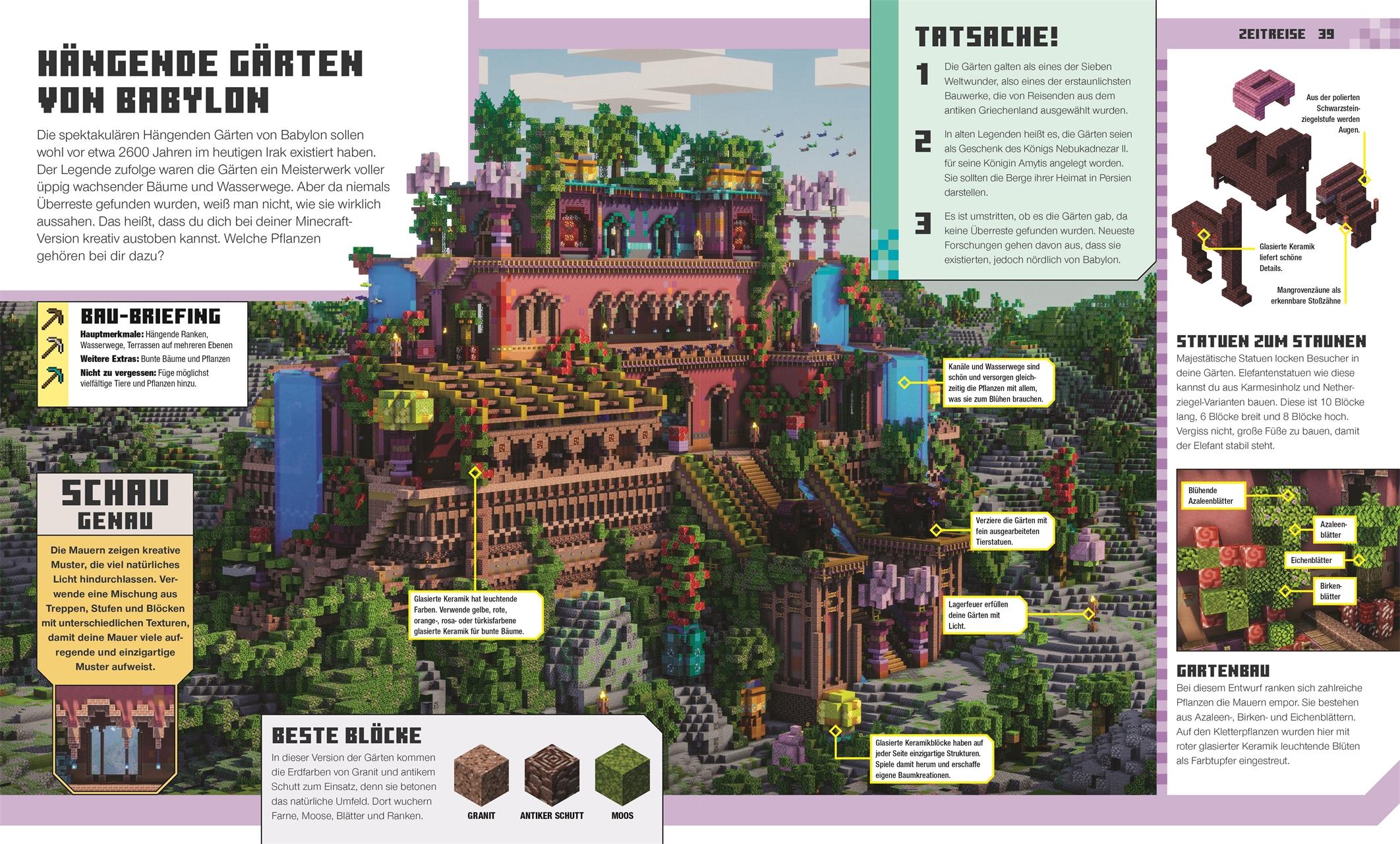 Beispielinhalt (Bild) Das offizielle Minecraft Ideen Buch