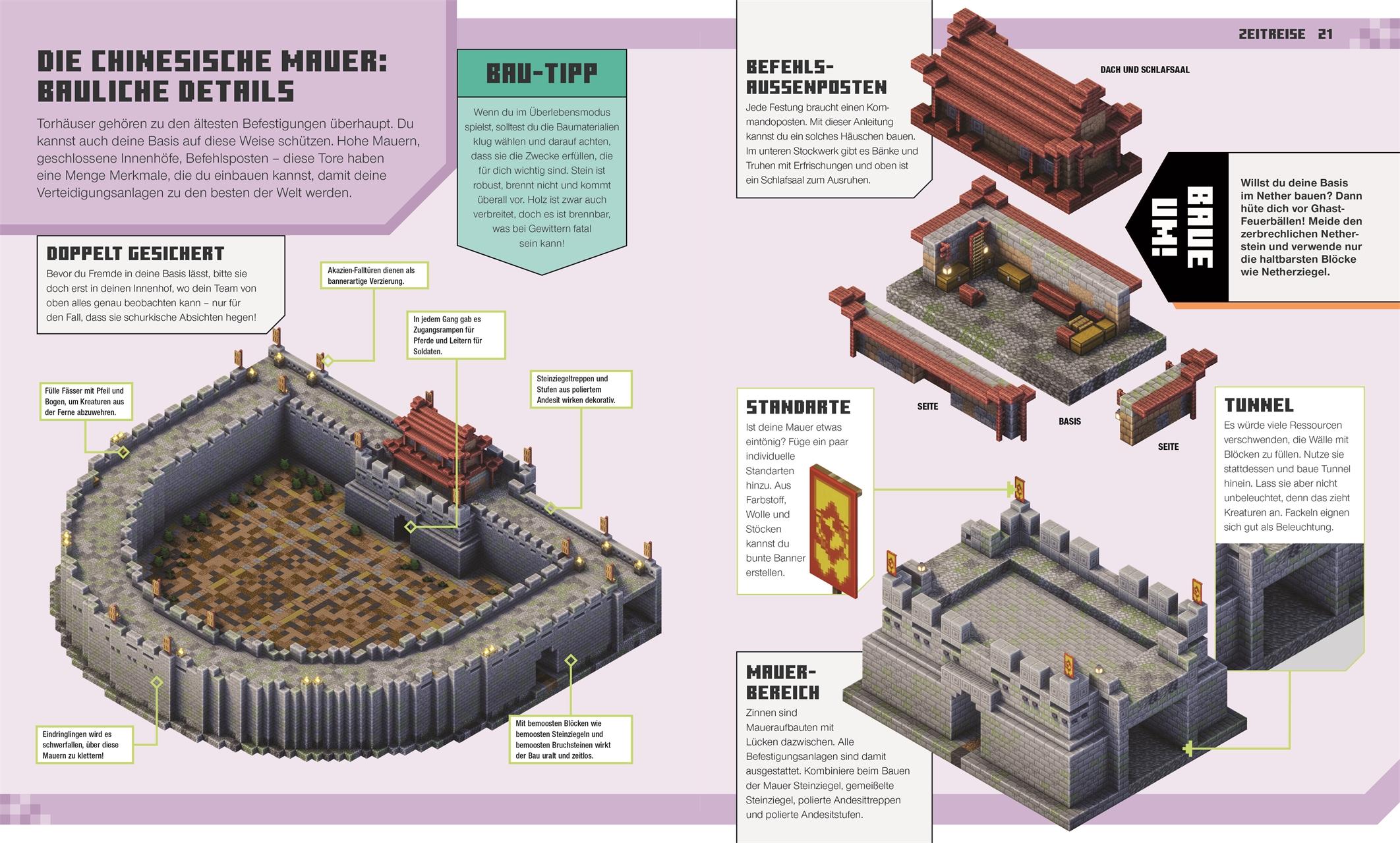 Beispielinhalt (Bild) Das offizielle Minecraft Ideen Buch