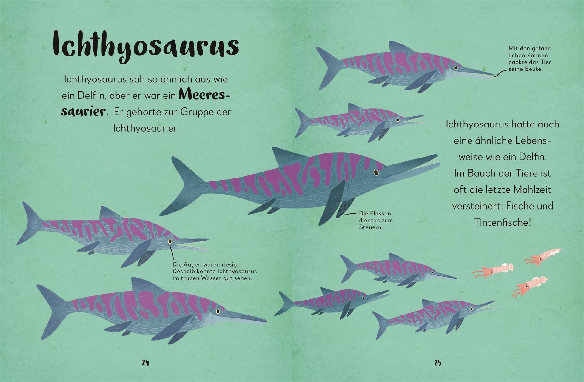 Beispielinhalt (Bild) Mein liebstes Buch der Dinosaurier und anderer Lebewesen der Urzeit