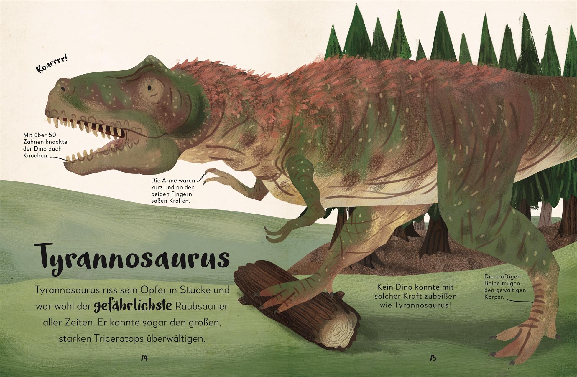 Beispielinhalt (Bild) Mein liebstes Buch der Dinosaurier und anderer Lebewesen der Urzeit
