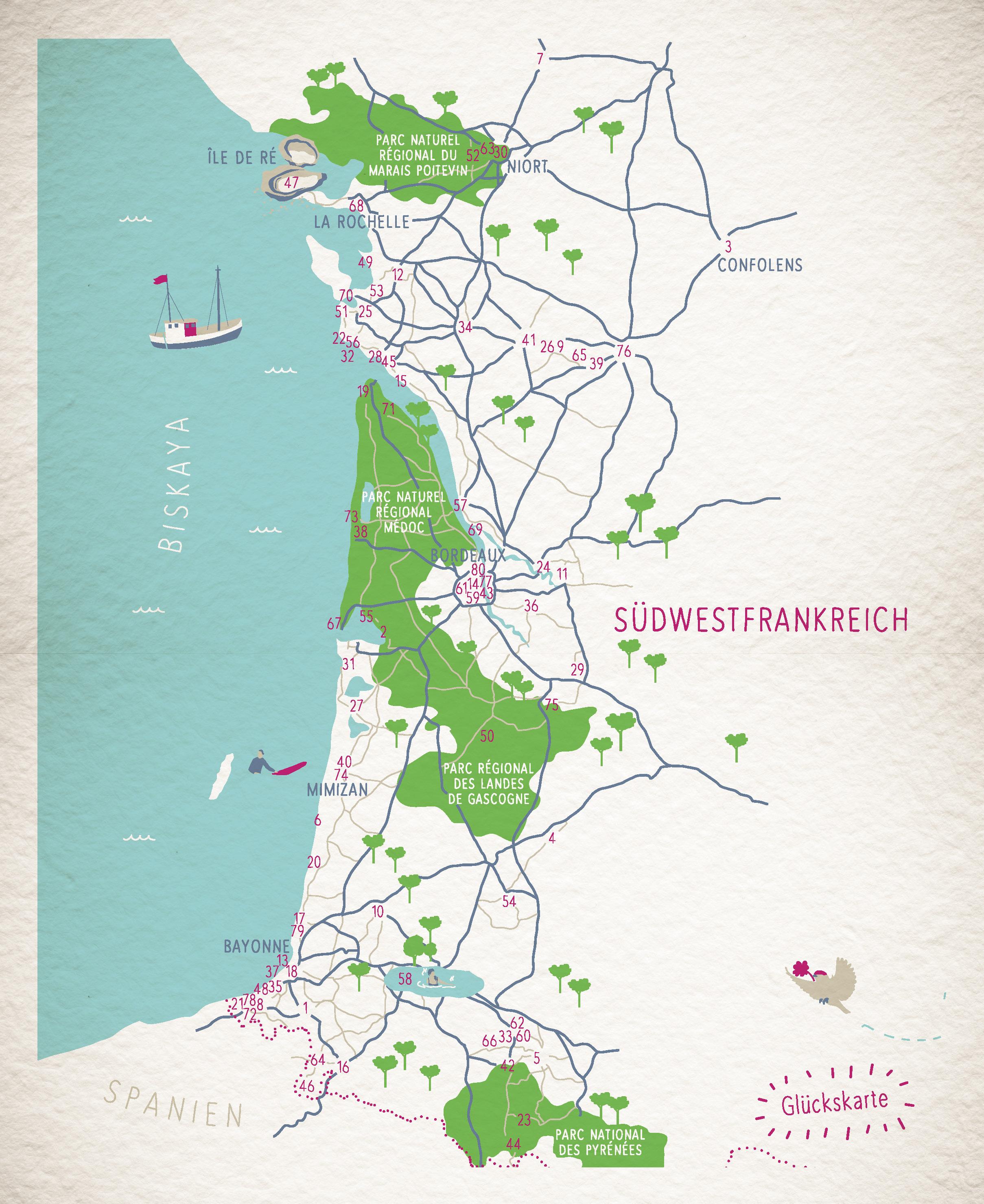 Beispielinhalt (Bild) Glücksorte in Südwestfrankreich