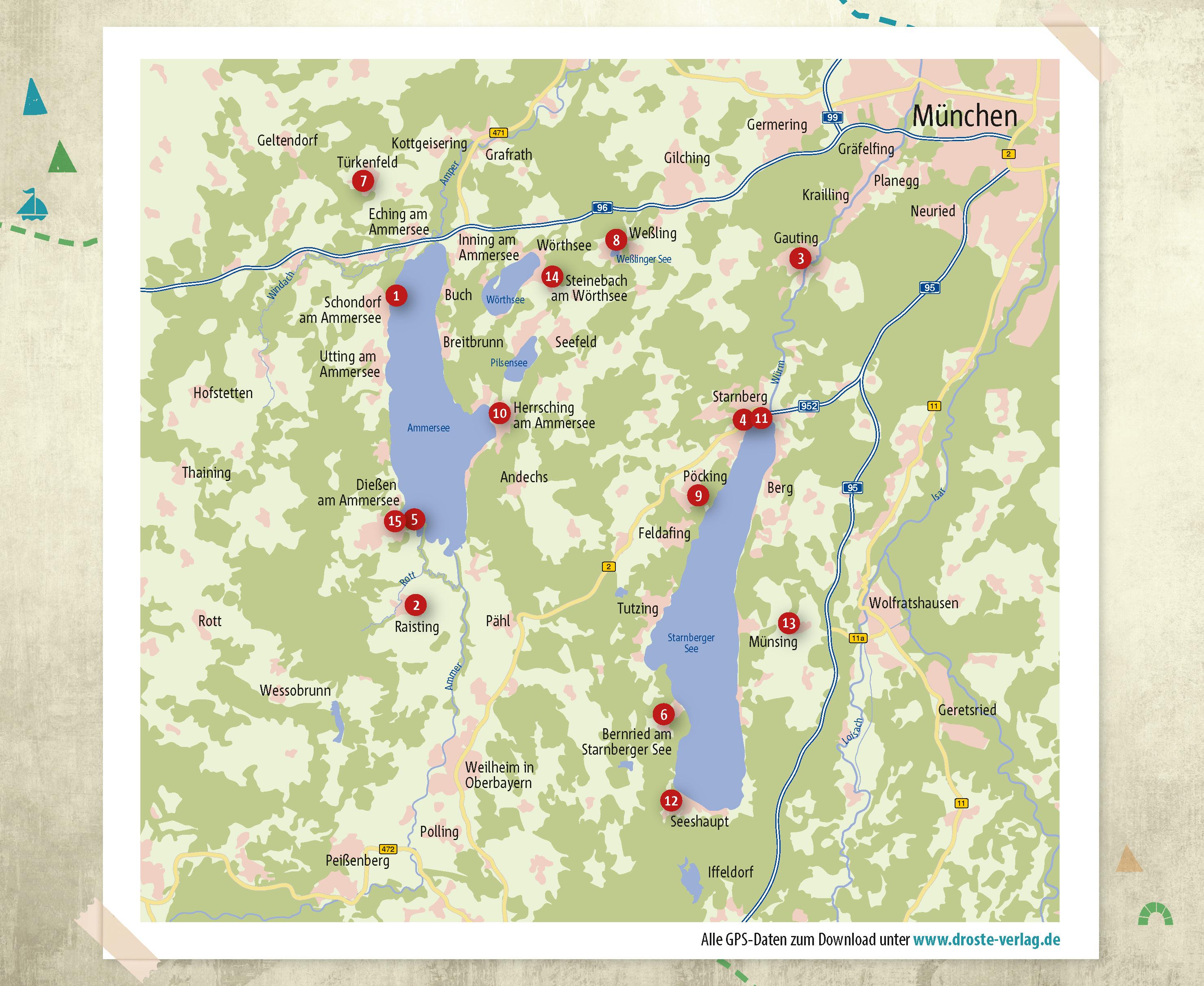 Beispielinhalt (Bild) Fünfseenland. Radeln für die Seele