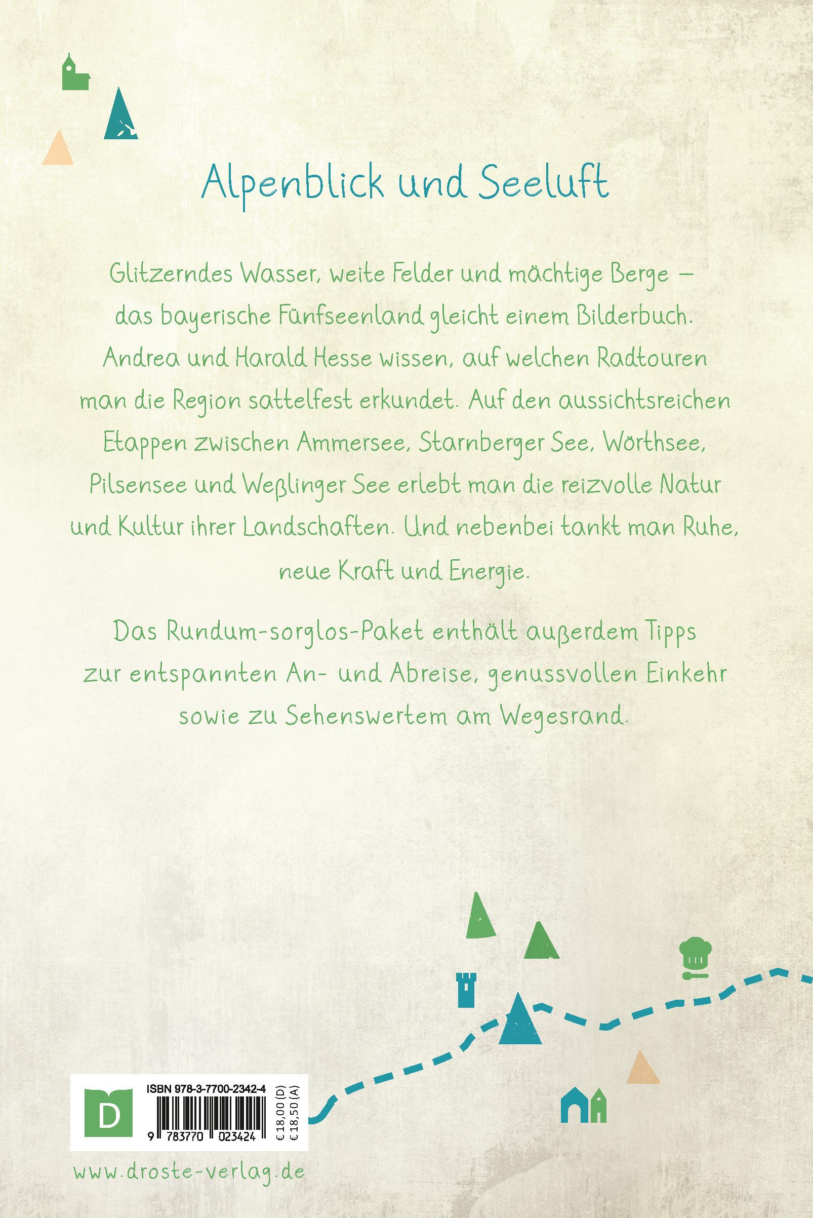 Rückseitencover Fünfseenland. Radeln für die Seele