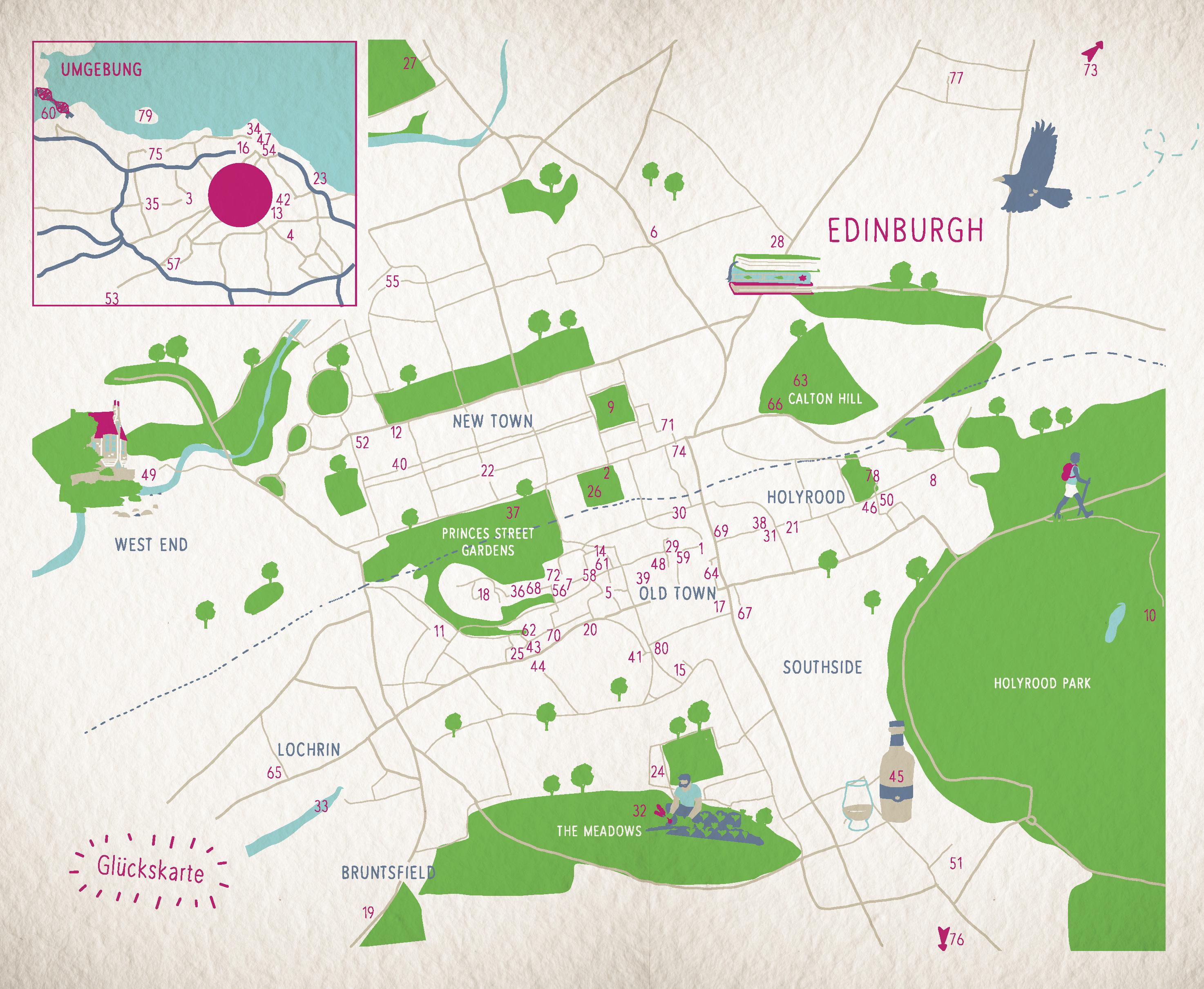 Beispielinhalt (Bild) Glücksorte in Edinburgh