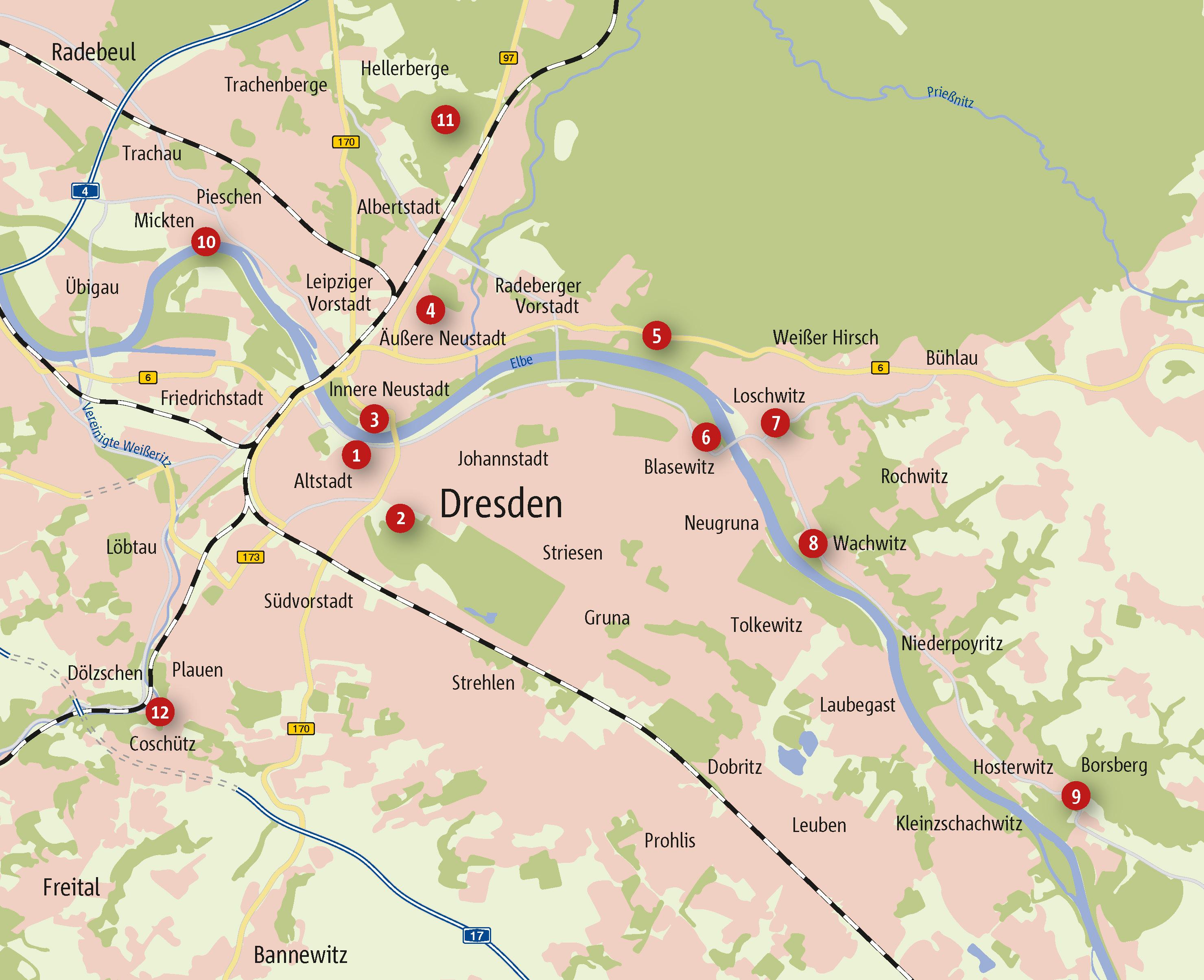 Beispielinhalt (Bild) Zu Fuß durch Dresden