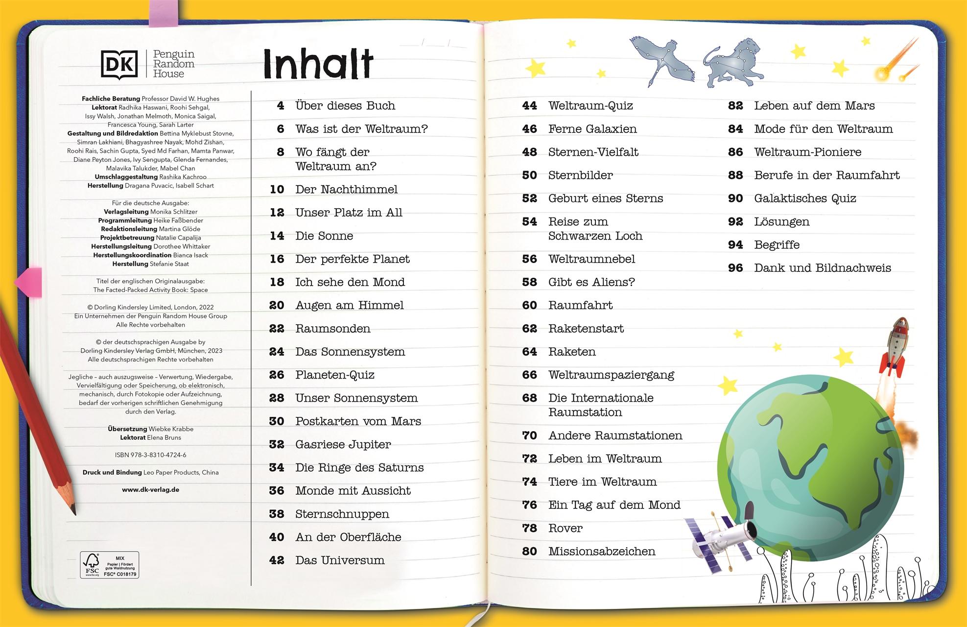 Beispielinhalt (Bild) Mein Mitmach-Wissens-Kick. Weltall